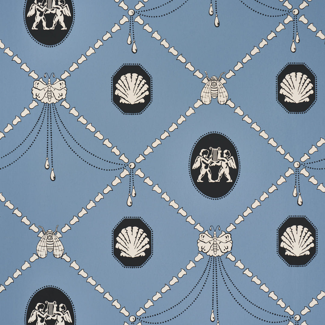 Edith - Blue by Schumacher Wallcovering