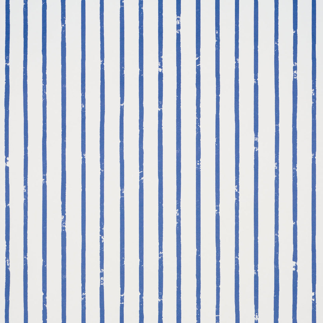 Springs Stripe - Navy by Schumacher Wallcovering