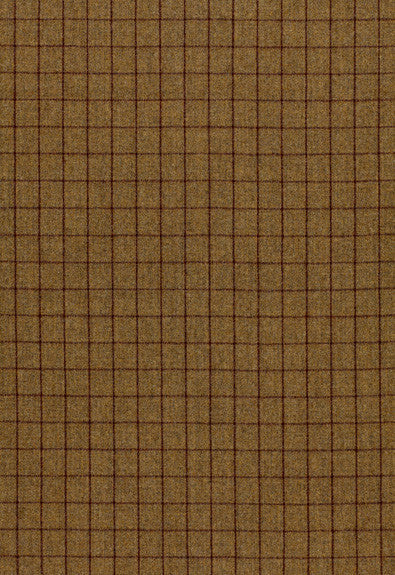 Saville Flannel Check Khaki 50322 by Schumacher Designer Fabric - 100% Wool Martindale 36,000 Horizontal: 1.25 and Vertical: 1.25 54 - Swanky Fabrics -