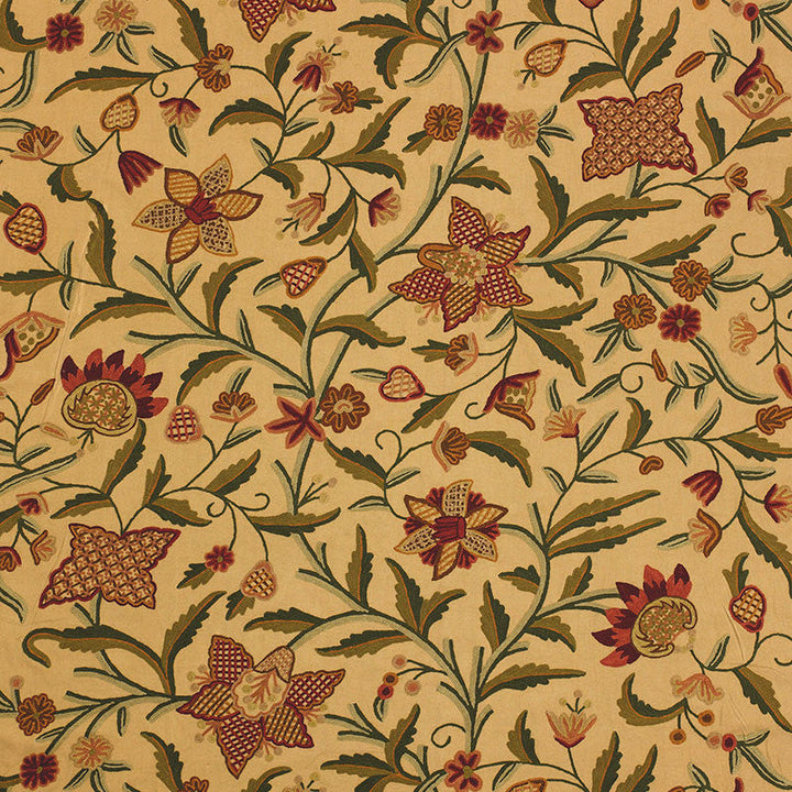 Somerset Crewel Red/Green 50470 by Schumacher Designer Fabric SCHUMACHER WOVENS F04 See Sample INDIA HEAVY DUTY </p><p>Repeat: Horizontal: 49 " (124CM) and Vertical: 42 1/2" (108CM) 51" WIDE (130CM) - Swanky Fabrics -