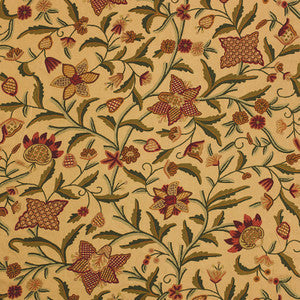 Somerset Crewel Red/Green 50470 by Schumacher Fabric