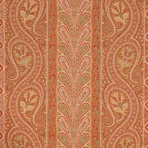 Chatelaine Paisley Red/Moss 50771 by Schumacher Fabric