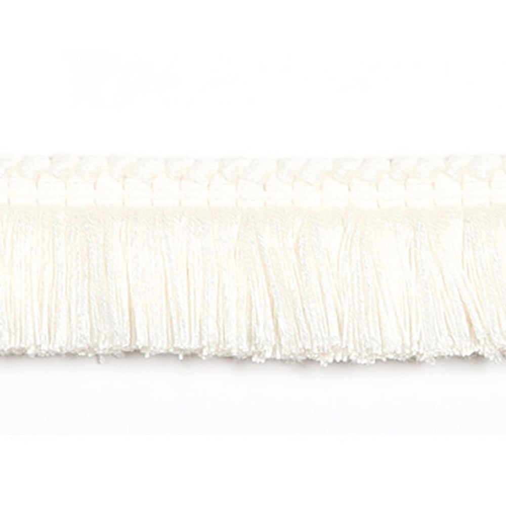 Hellenic Key Brushed Fringe Pearl by Europatex Designer Fabric Hellenic 97% Fibranne, 2% Polyester, 1% Nylon 1.25 inches - Swanky Fabrics -