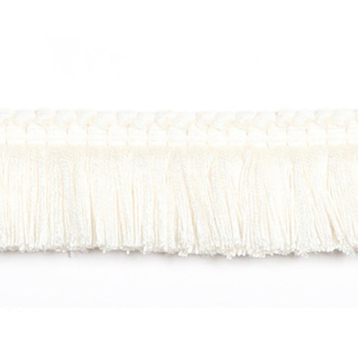 Hellenic Key Brushed Fringe Pearl by Europatex Designer Fabric Hellenic 97% Fibranne, 2% Polyester, 1% Nylon 1.25 inches - Swanky Fabrics -