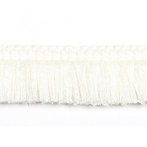 Hellenic Key Brushed Fringe Pearl by Europatex Fabric
