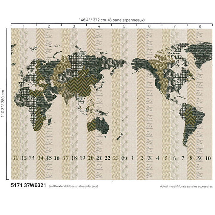 5171 37W6321 by JF Wallcovering Mural URBAN ART WALL MURALS 100% Wallpaper Germany Horizontal: and Vertical: 146.4 inches, 24 yards per roll. - Fabric Carolina -