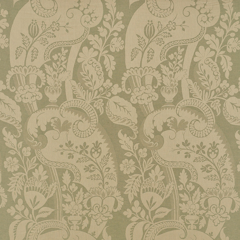 Tela Damasco Aqua 51902 by Schumacher Designer Fabric PALAZZO LINEN 100% ITALY MARTINDALE 15,000 </p><p>Repeat: Horizontal: 24" (61CM) and Vertical: 52 1/2" (133 cm) 60 - Swanky Fabrics -
