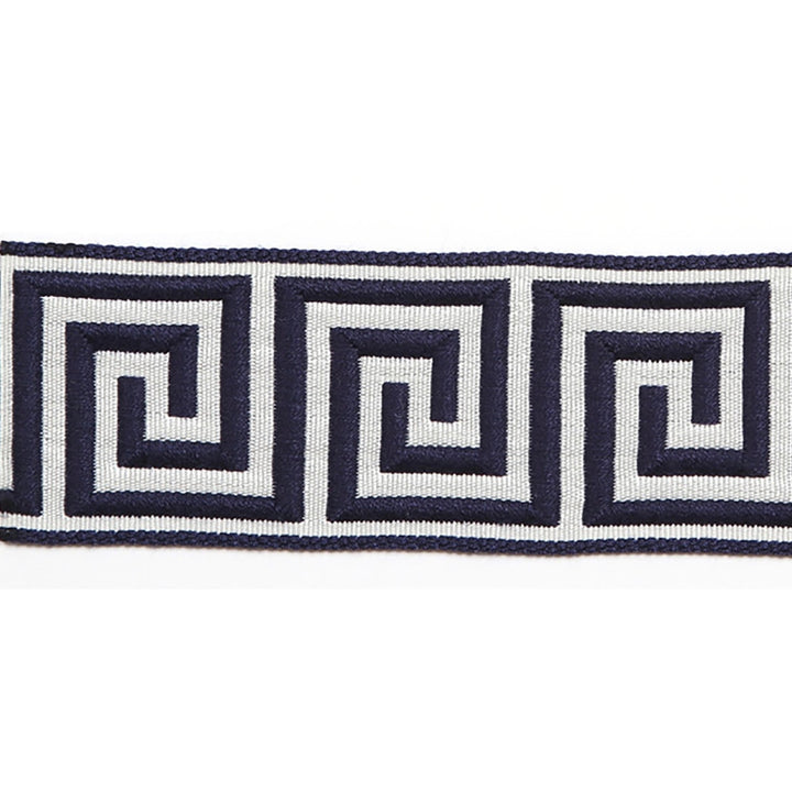 Hellenic Key Jacquard Tape Marine by Europatex Fabric Hellenic 62% Fibranne, 38% Rayon 2.00 inches - Fabric Carolina -
