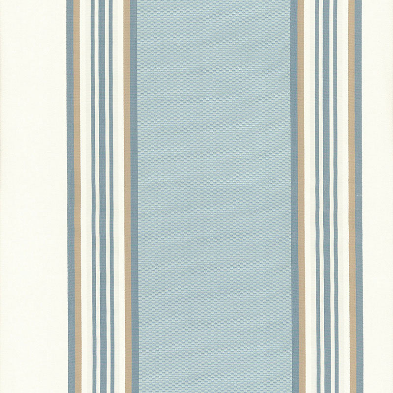 Ava Silk Stripe Cornflower 52372 by Schumacher Fabric BEEKMAN SILKS (STRIPES) F06 See Sample INDIA NOT APPLICABLE </p><p>Repeat: Horizontal: 13 1/2" (34CM) and Vertical: - 54" WIDE (137CM) - Fabric Carolina -