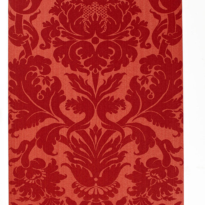 Fiorella Damask Red 529194 by Schumacher Designer Wallpaper PALAZZO DAMASKS Paper 0 UNITED KINGDOM </p><p>Repeat: Horizontal: 27" (69CM) and Vertical: 47" (119CM) 27 - Swanky Fabrics -