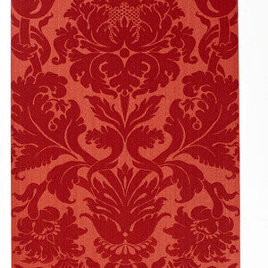 Fiorella Damask Red 529194 by Schumacher Wallcovering