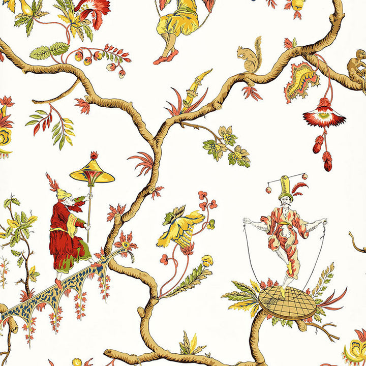 Jester Caprice Cream 529250 by Schumacher Wallpaper GRAND STATEMENTS Paper 0 UNITED STATES OF AMERICA </p><p>Repeat: Horizontal: 27" (69CM) and Vertical: 31 1/2" (80CM) 27 - Fabric Carolina -