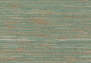 Keiko Aqua Grasscloth Wallpaper by Kenneth James