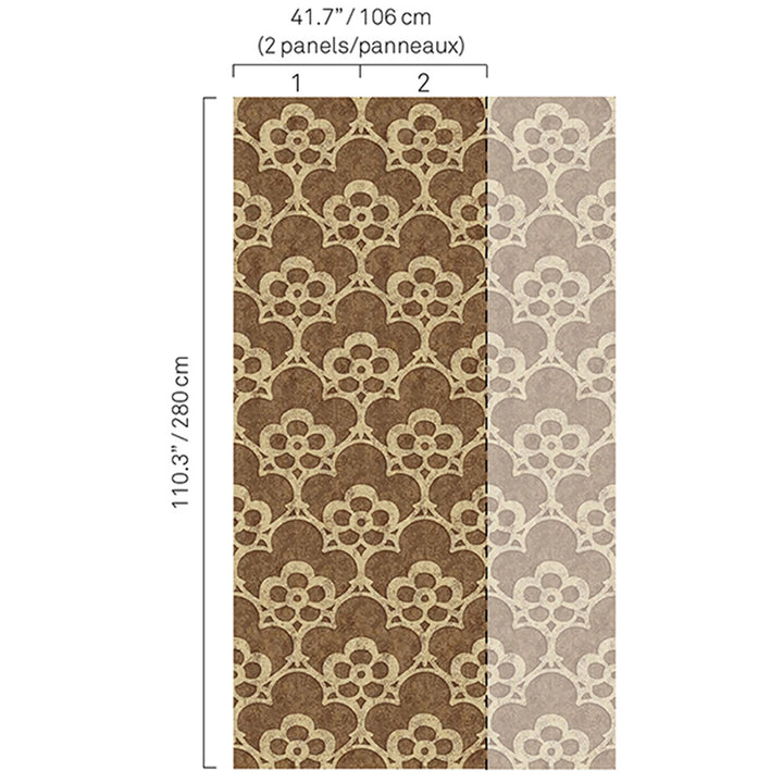 5326 29W8251 by JF Wallcovering Mural BOHO CHIC WALLCOVERINGS 100% Wallpaper Belgium Horizontal: and Vertical: 41.7 inches, 6 yards per roll. - Fabric Carolina -