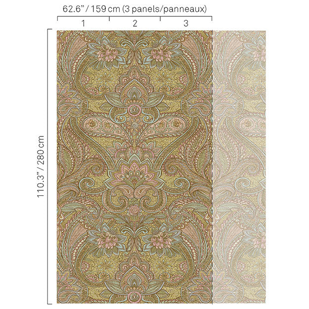 5332 74W8251 by JF Wallpaper BOHO CHIC WALLCOVERINGS 100% Wallpaper BELGIUM (see sample) Horizontal: N/A and Vertical: N/A 41.70 - Fabric Carolina -