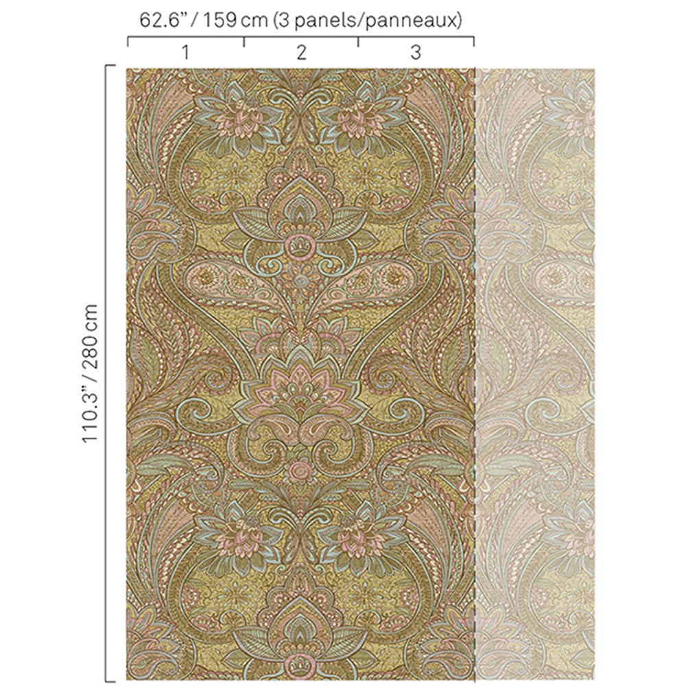 5332 74W8251 by JF Wallcovering Mural BOHO CHIC WALLCOVERINGS 100% Wallpaper Belgium Horizontal: and Vertical: 62.6 inches, 9 yards per roll. - Fabric Carolina -
