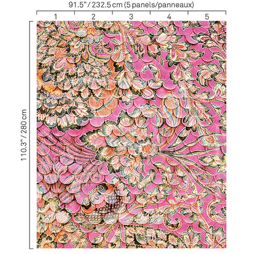 5338 47W8251 by JF Wallcovering Mural BOHO CHIC WALLCOVERINGS 100% Wallpaper Germany Horizontal: and Vertical: 91.3 inches, 15 yards per roll. - Fabric Carolina -
