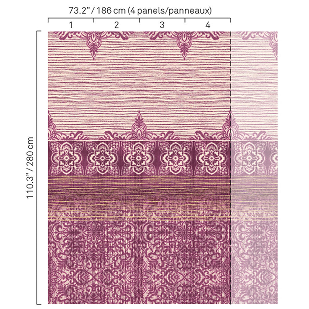 5345 55W8251 by JF Wallcovering Mural BOHO CHIC WALLCOVERINGS 100% Wallpaper Germany Horizontal: and Vertical: 73.2 inches, 12 yards per roll. - Fabric Carolina -