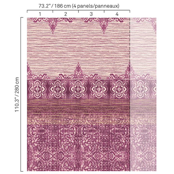 5345 55W8251 by JF Wallcovering BOHO CHIC WALLCOVERINGS 100% Wallpaper Germany Horizontal: and Vertical: 73.2 - Fabric Carolina -