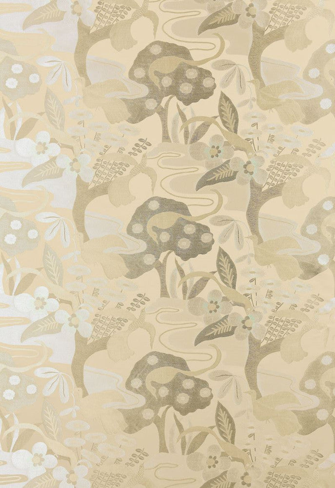 Katsura Lampas Platinum 54072 by Schumacher Fabric Modern-Glamour 61% Viscose, 39% Cotton Wyzenbeek 25,000 Horizontal: 27.5 and Vertical: 24.5 55 - Fabric Carolina -