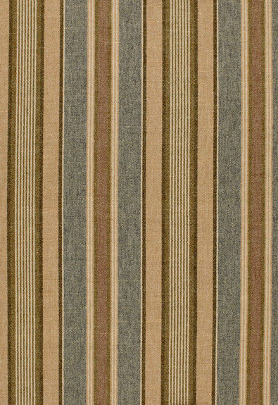 Edgemere Stripe Denim 54201 by Schumacher Designer Fabric COLLECTION-NAME-TBA-54200 55% Wool, 45% Linen Martindale 19,000 Horizontal: 12 and Vertical: - 60 - Swanky Fabrics -