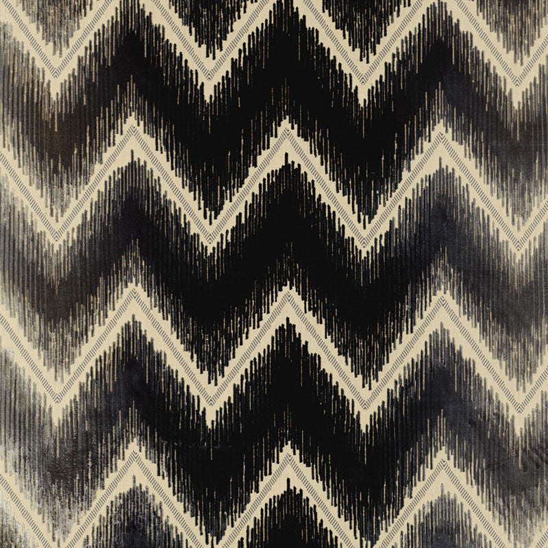 Shock Wave Platinum & Jet 54860 by Schumacher Fabric 125TH ANNIVERSARY SILK 63% COTTON 37% ITALY MARTINDALE 8,000 </p><p>Repeat: Horizontal: 25 1/4" (64CM) and Vertical: 14" (36CM) 50.5 - Fabric Carolina -