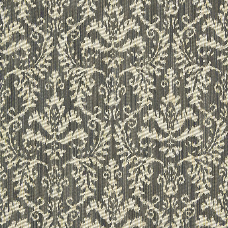 Tiraz Cotton Ikat Noir 54910 by Schumacher Fabric CHROMA See Sample FRANCE . </p><p>Repeat: Horizontal: 14 1/8" (36CM) and Vertical: 21 1/2" (55CM) 56" WIDE (142CM) - Fabric Carolina -