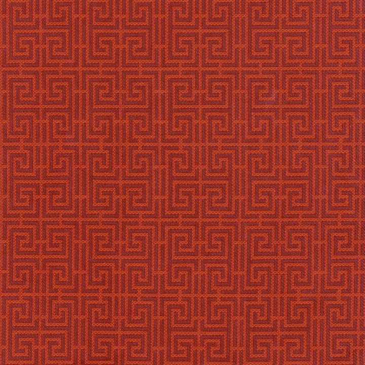 Chinois Fret Oxblood / Lacquer 54951 by Schumacher Designer Fabric ESSENTIALS: SMALL-SCALE UPHOLSTERY I See Sample FRANCE HEAVY DUTY </p><p>Repeat: Horizontal: 4 1/2" (11CM) and Vertical: 2 3/8" (6CM) 56" (142CM) - Swanky Fabrics -