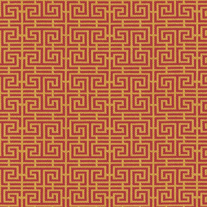 Chinois Fret Cinnabar / Gold 54952 by Schumacher Fabric