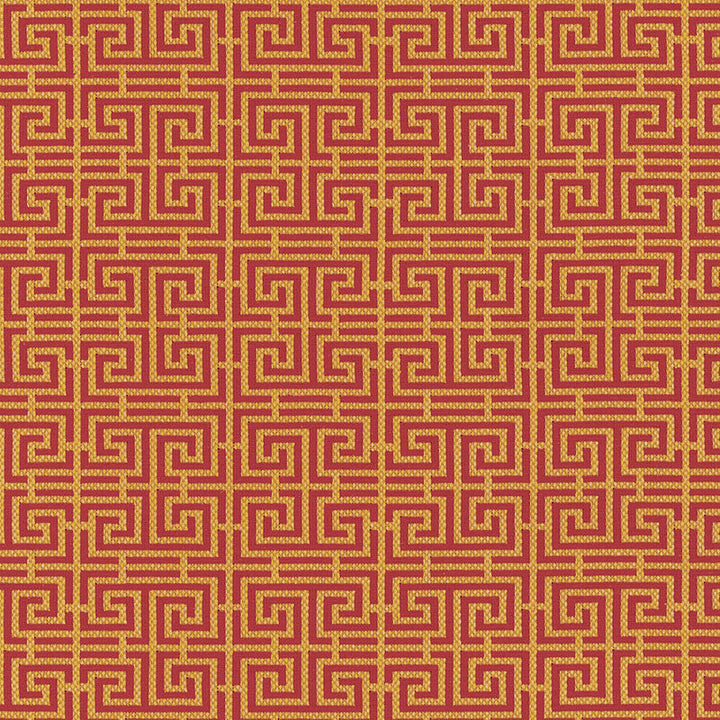 Chinois Fret Cinnabar / Gold 54952 by Schumacher Fabric Schumacher Fabric Chinois Fret Cinnabar / Gold 54952Fabric COTTON 95% FRANCE </p><p>Repeat: H: HORZ. 4 1/2" (11CM) , V: VERT. 2 3/8" (6CM) 56 - Fabric Carolina -