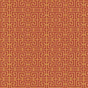 Chinois Fret Cinnabar / Gold 54952 by Schumacher Fabric