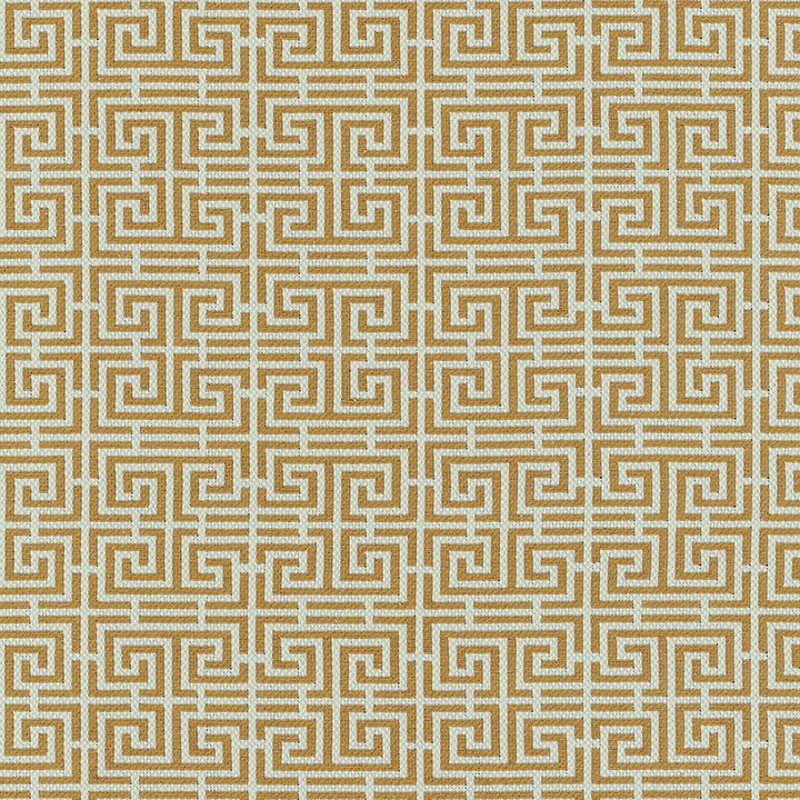 Chinois Fret Tobacco / Aqua 54954 by Schumacher Fabric ESSENTIALS: SMALL-SCALE UPHOLSTERY I COTTON 95% POLIAMMIDIC 5% FRANCE MARTINDALE 36,000 </p><p>Repeat: Horizontal: 4 1/2" (11CM) and Vertical: 2 3/8" (6CM) 56 - Fabric Carolina -