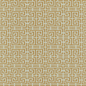 Chinois Fret Tobacco / Aqua 54954 by Schumacher Fabric