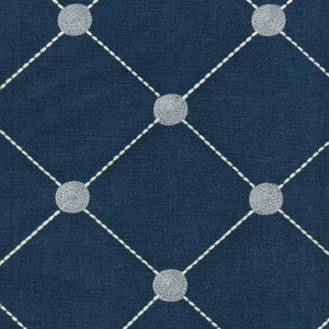 Fanfare Emb Indigo 550071 by Kelly Ripa Home Fabric
