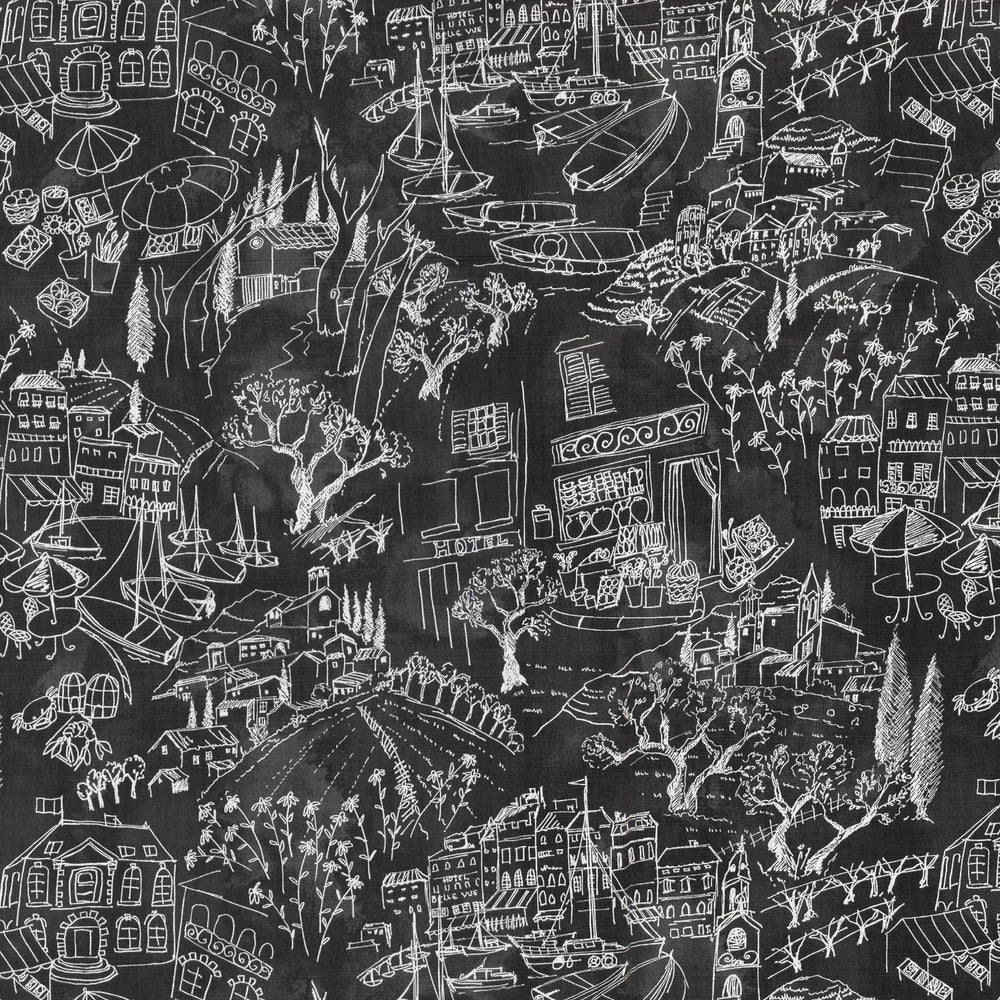 Daily Sketch Ebony 550120 by Kelly Ripa Home Fabric WALKING ON AIR 100% Cotton U.S.A. Wyzenbeek 51,000 Horizontal: 27.00" and Vertical: 25.25" 54" - Fabric Carolina -