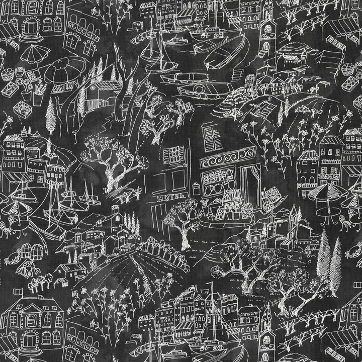 Daily Sketch Ebony 550120 by Kelly Ripa Home Fabric - 100% COTTON USA 51000 Horizontal: 27 and Vertical: 25.25 54 - Fabric Carolina -