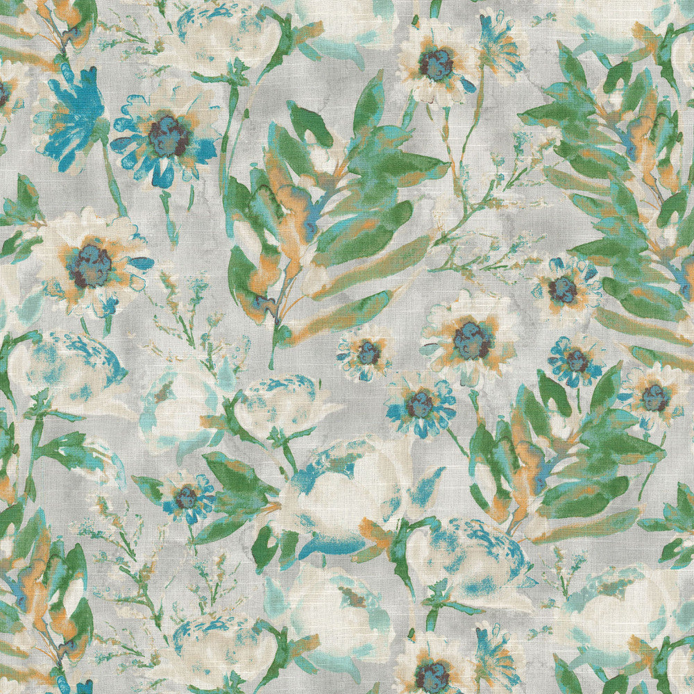 Flower Mania Seaglass 550412 by Kelly Ripa Home Fabric - 100%Cotton China 39000 Horizontal: 25.25 and Vertical: 27 54 - Fabric Carolina -