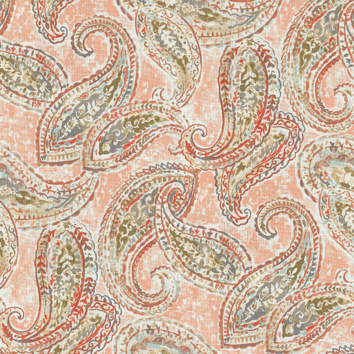 Bright & Lively Shell 550440 by Kelly Ripa Home Fabric ON WITH THE SHOW 100% Cotton CHINA Wyzenbeek 39,000 Horizontal: 13.50" and Vertical: 27.00" 54" - Fabric Carolina -