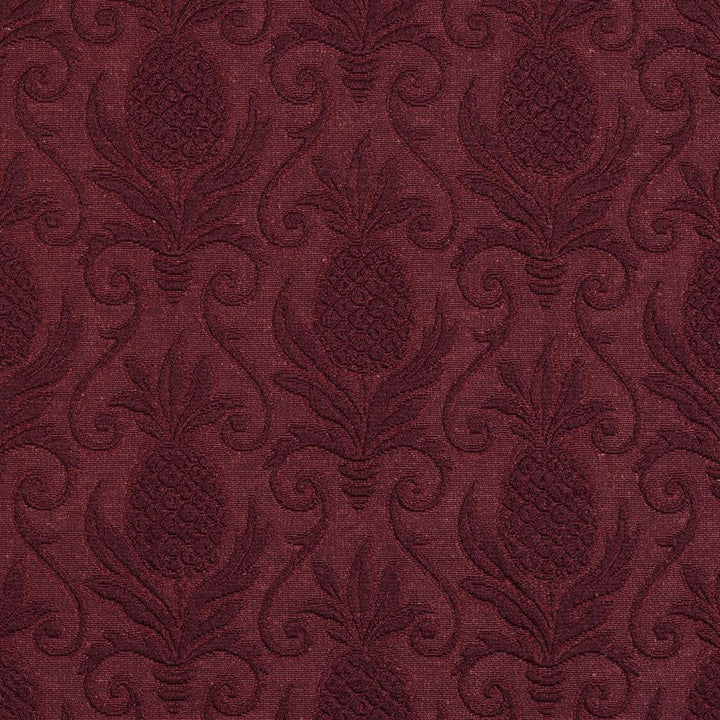 5518 Wine/Pineapple by Charlotte Fabric Enchanted Gardens 75% Cotton, 25% Polyester Asia Exceeds 70,000 Wyzenbeek Rubs (Heavy Duty) Horizontal: 7.0" x Vertical: 7.5" 54 Inches - Fabric Carolina -