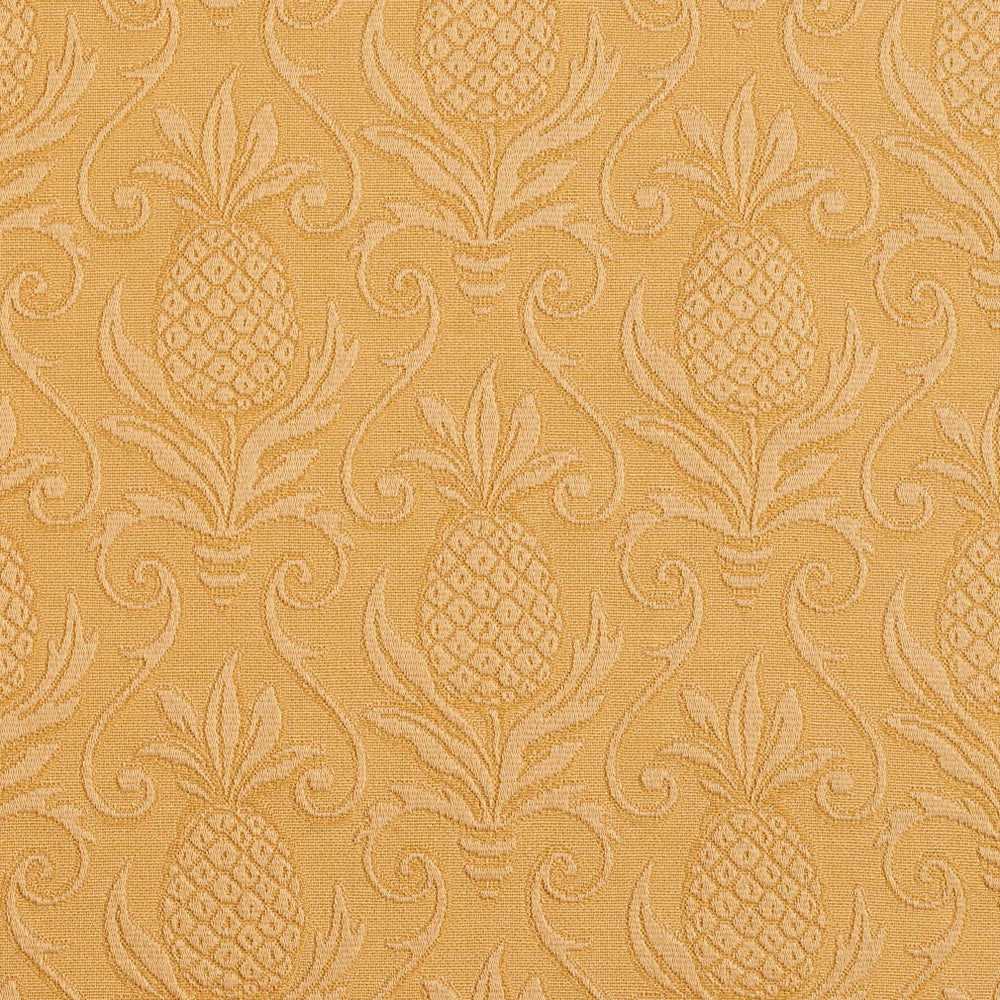 5524 Gold/Pineapple by Charlotte Fabric Enchanted Gardens 75% Cotton, 25% Polyester Asia Exceeds 70,000 Wyzenbeek Rubs (Heavy Duty) Horizontal: 7.0" x Vertical: 7.5" 54 Inches - Fabric Carolina -