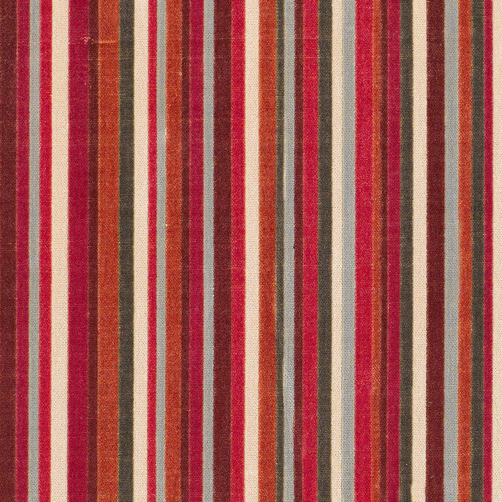 Syncopated Velvet Stripe Azalea / Aqua 55321 by Schumacher Designer Fabric MODERN WOVENS See Sample ITALY . </p><p>Repeat: Horizontal: 13" (33CM) and Vertical: - 52 3/8" WIDE (133CM) - Swanky Fabrics -