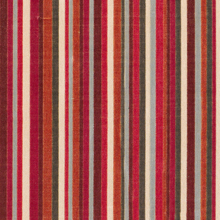 Syncopated Velvet Stripe Azalea / Aqua 55321 by Schumacher Fabric MODERN WOVENS See Sample ITALY . </p><p>Repeat: Horizontal: 13" (33CM) and Vertical: - 52 3/8" WIDE (133CM) - Fabric Carolina -