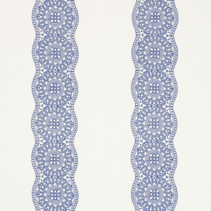 Alencon Blue 55422 by Schumacher Fabric RHAPSODY IN BLUE LINEN 95% COTTON 5% BELGIUM </p><p>Repeat: Horizontal: 18" (46CM) and Vertical: 6 3/8" (16CM) 54 - Fabric Carolina -