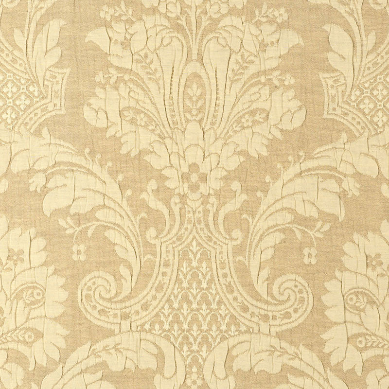 Genoa Damask Antelope 55613 by Schumacher Fabric Schumacher Fabric Genoa Damask Antelope 55613Fabric COTTON 81% ITALY </p><p>Repeat: H: HORZ. 25 1/2" (65CM) , V: VERT. 25 1/2" (65CM) 51 - Fabric Carolina -