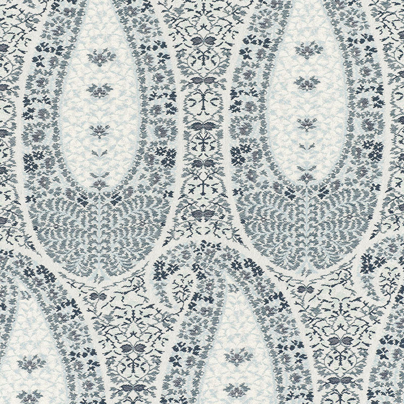 Cachemire Fiorentino Delft 55622 by Schumacher Designer Fabric VILLA See Sample ITALY . </p><p>Repeat: Horizontal: 3 1/4" (8CM) and Vertical: 24 1/2" (62CM) 52 1/2" WIDE (133CM) - Swanky Fabrics -
