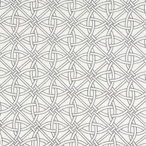 Durance Embroidery Black & White 55695 by Schumacher Fabric