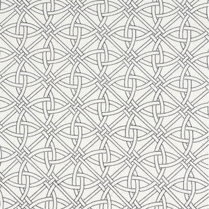 Durance Embroidery Black & White 55695 by Schumacher Fabric