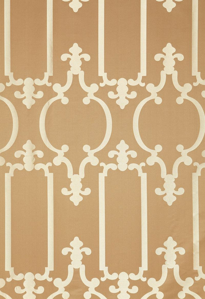 Ornamental Silk Taupe 55862 by Schumacher Fabric Modern-Glamour 73% Silk, 27% Cotton - Horizontal: 13.875 and Vertical: 26.875 55.5 - Fabric Carolina -