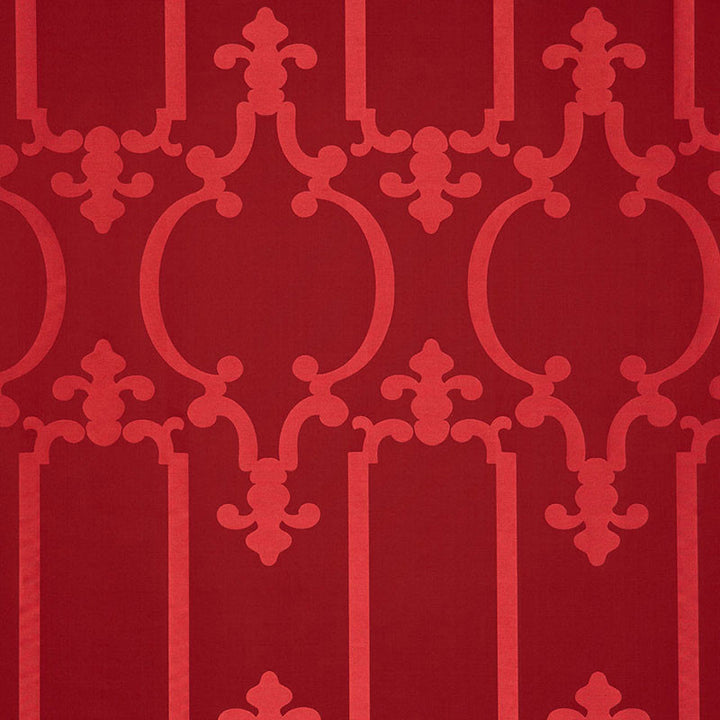 Ornamental Silk Ruby Lacquer 55864 by Schumacher Fabric MODERN GLAMOUR SILK 73% COTTON 27% INDIA </p><p>Repeat: Horizontal: 13 7/8" (35CM) and Vertical: 26 7/8" (68CM) 55.5 - Fabric Carolina -