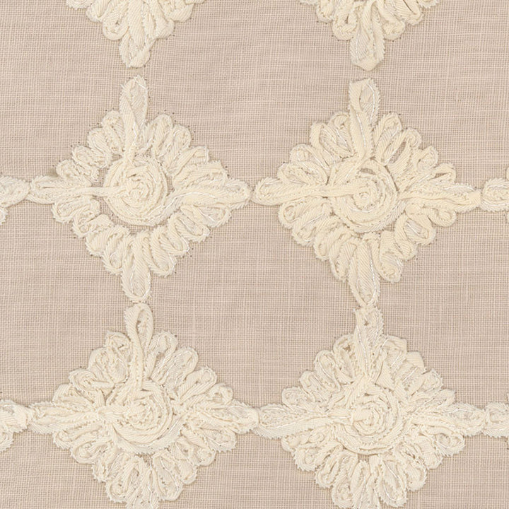 Rosette Embroidery Alabaster 55872 by Schumacher Fabric MODERN WOVENS See Sample ITALY LIGHT DUTY </p><p>Repeat: Horizontal: 3" (8CM) and Vertical: 3" (8CM) 53 1/2" WIDE (136CM) - Fabric Carolina -